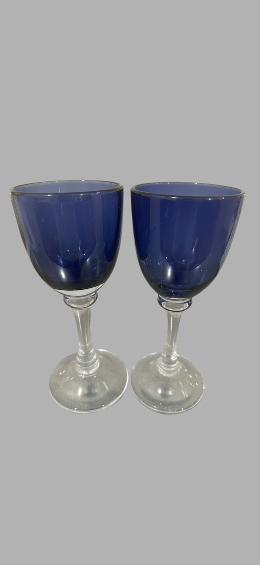 Deep Blue Wine Glasses